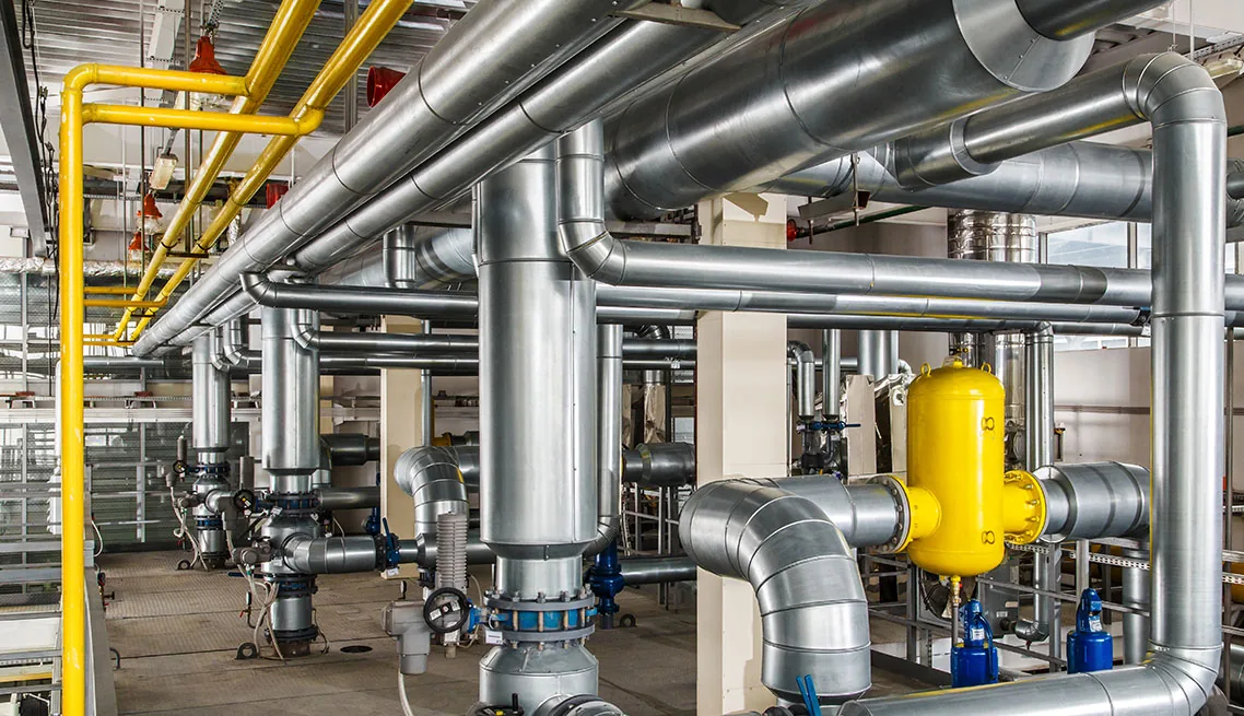 Réseau de tuyauterie industrielle